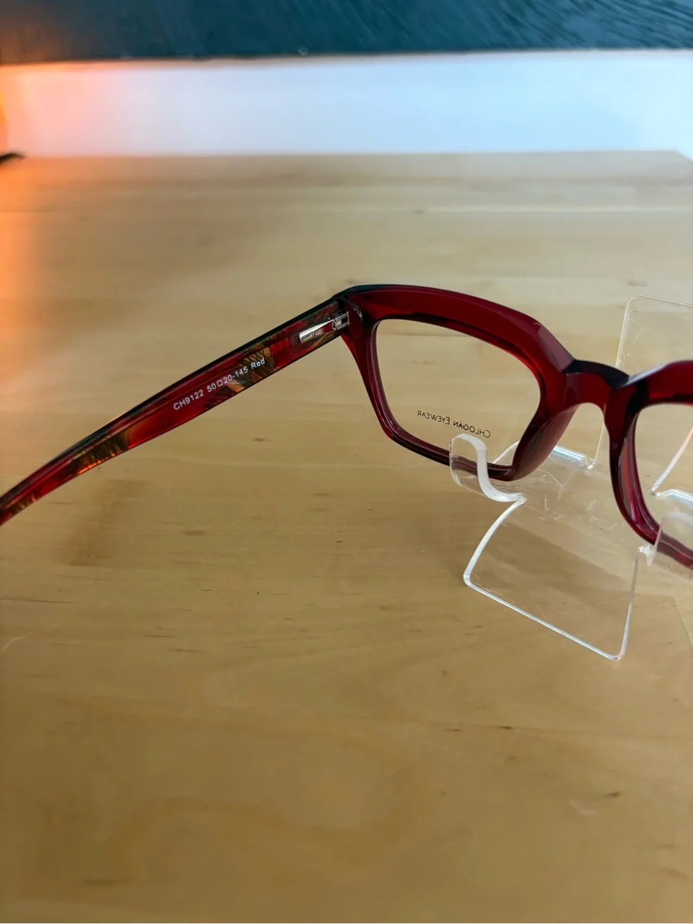 Chlogan Eyewear Red CH9122 Oversized Bold Square Eyeglass Frames 50-20-145 NWT